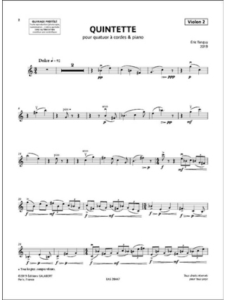 Quintette - Eric Tanguy - Partition - Quintettes